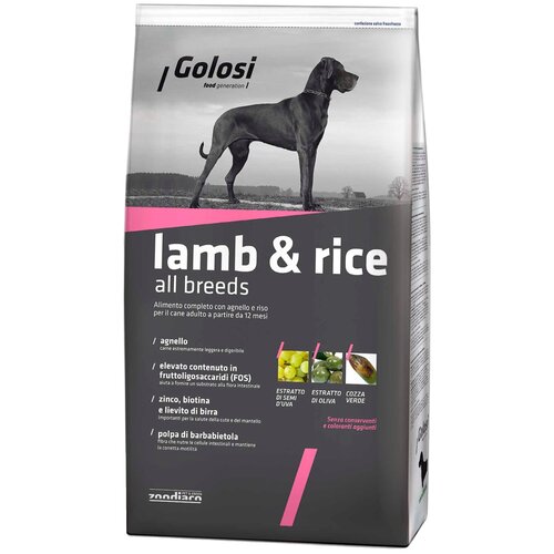 Golosi Dog Adult сухой корм для собак с ягненком и рисом - 3 кг
