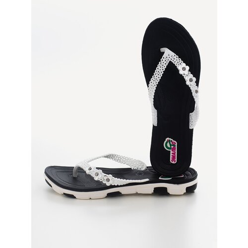 Шлепанцы Эмальто, размер 36, белый, черный