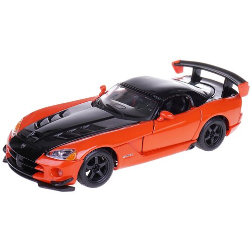 Машинка Bburago Dodge Viper SRT-10 (18-22114) 1:24, 21 см, оранжевый/черный