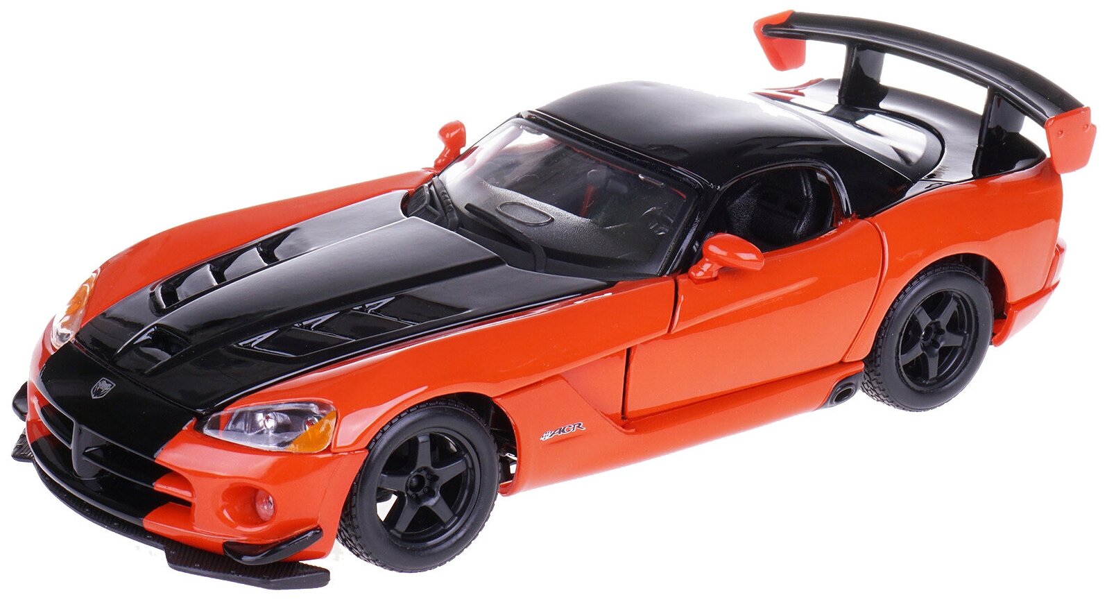 Гоночная машина Bburago Dodge Viper SRT-10 (18-22114) 1:24, 21 см, оранжевый/черный