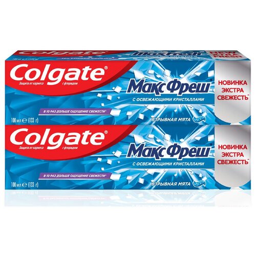 Зубная паста Colgate Макс Фреш Взрывная Мята освежающая, 100 мл, 100 г, 2 шт.