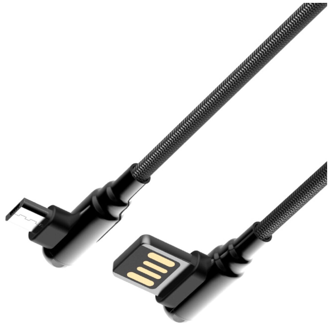 Ldnio LD_B4620 Ls421/ USB кабель Micro/ 1m/ 2.4A/ медь: 86 жил/ Угловой коннектор/ Нейлоновая оплетк