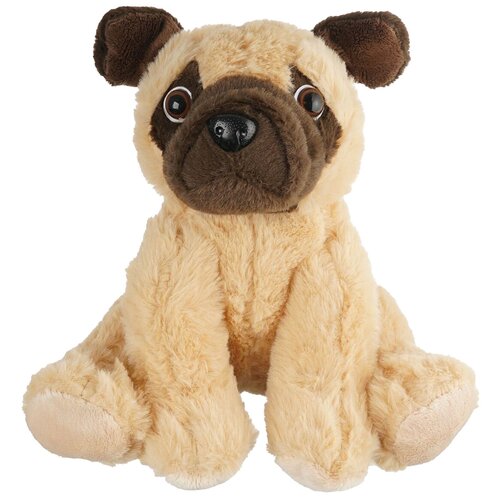 Мягкая игрушка Huggeland Мопс бежевый с коричневым