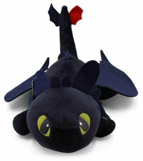 Мягкая игрушка дракон Беззубик черный 55см