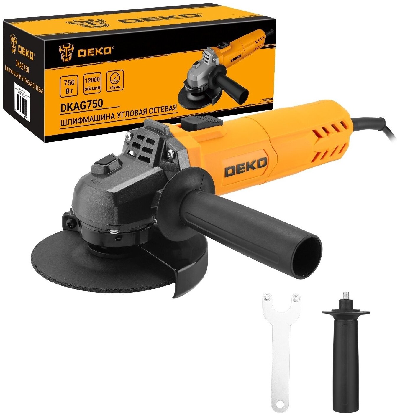 фото Углошлифовальная машина DEKO DKAG750 125 мм 750 Вт