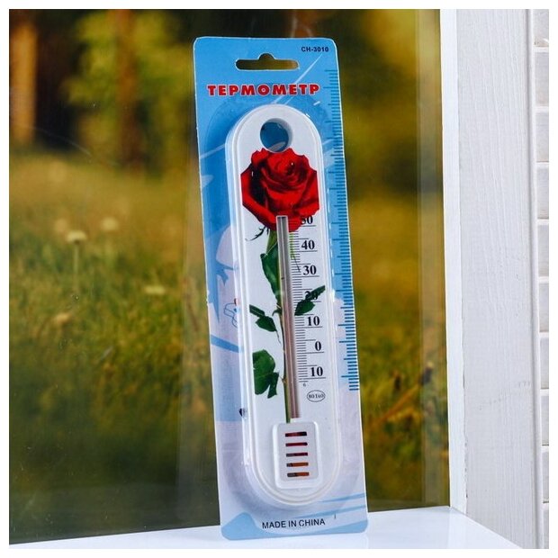 Пластиковый термометр комнатный "Цветок" в блистере