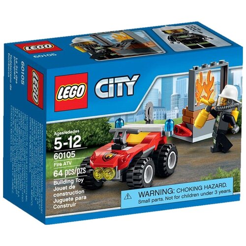 LEGO City 60105 Пожарный внедорожник, 64 дет. конструктор lego city 7213 пожарный грузовик и лодка 388 дет