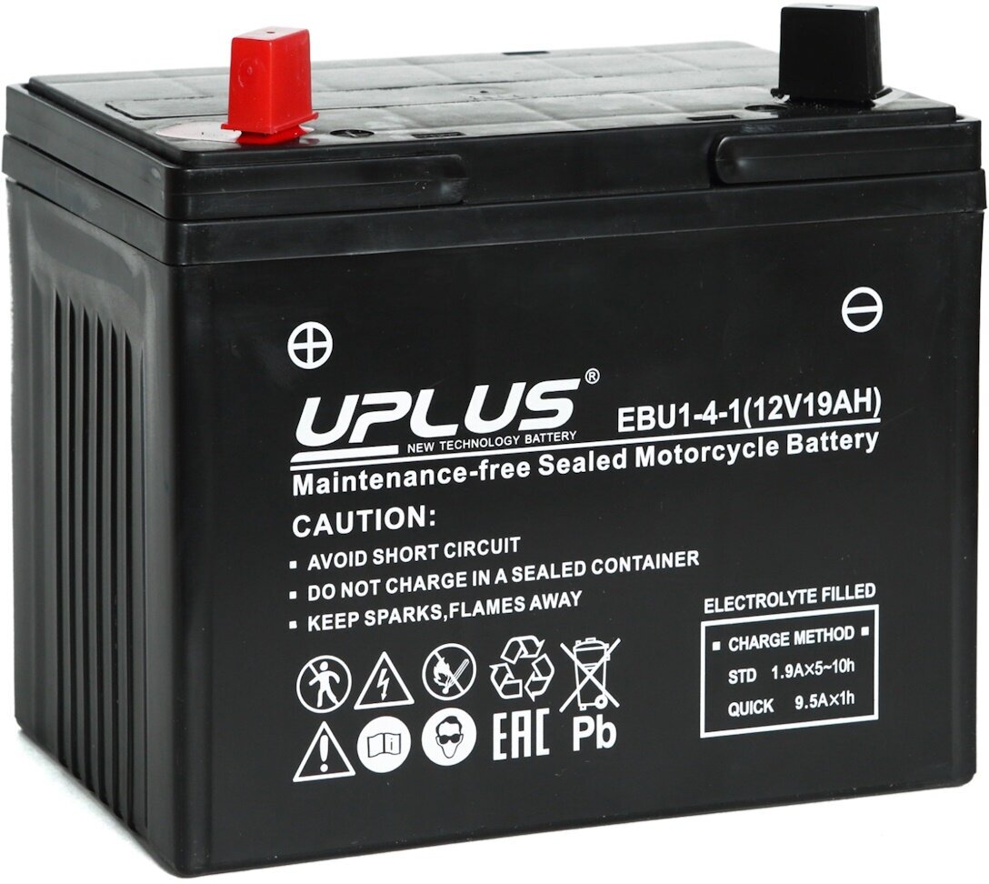 Мото аккумулятор стартерный Leoch UPLUS EBU1-4-1 12V 19Ah прямая полярность 250А AGM, аккумулятор для мотоцикла, квадроцикла, гидроцикла, багги