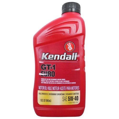 Моторное масло KENDALL GT-1 Euro Full Synthetic SAE 5W-40 (0,946л)