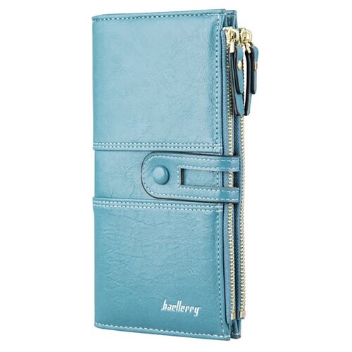 фото Женское портмоне (кошелёк) baellerry classic fashion с кнопкой на молнии голубой