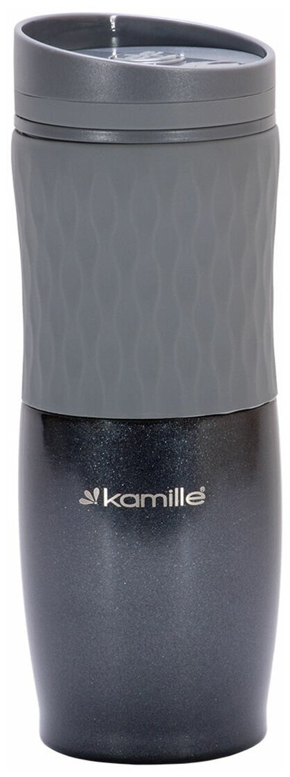 Термокружка Kamille 500ml. из нержавеющей стали с TPR вставкой