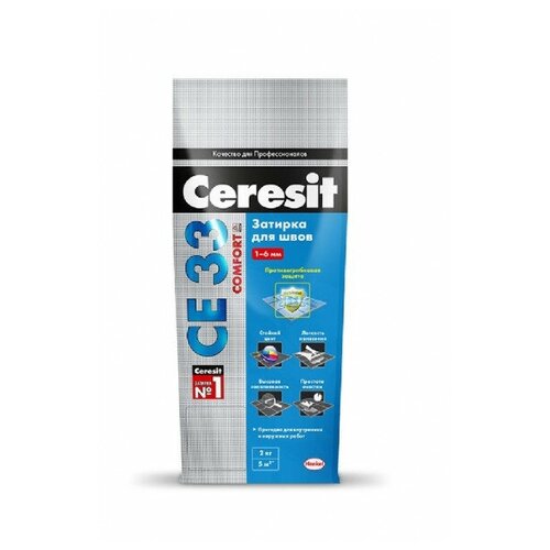 Затирка Ceresit CE 33 №16 графит 2 кг затирка ceresit ce 33 super 2 кг 2 л графит 16