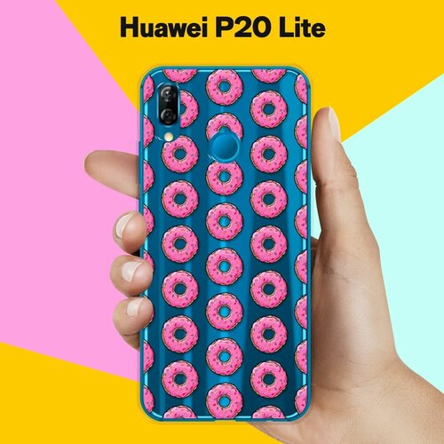 Силиконовый чехол Пончики на Huawei P20 Lite силиконовый чехол на huawei p20 lite хуавей п20 лайт с эффектом блеска пончики в сиреневой глазури