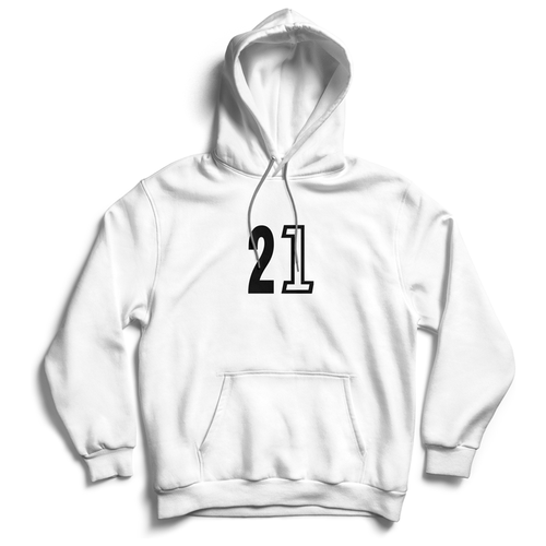 фото Толстовка естьнюанс с принтом «21» белая, размер s