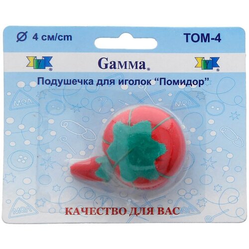 Gamma ТОМ-4 Подушечка для игл Помидор 4 см в блистере красный