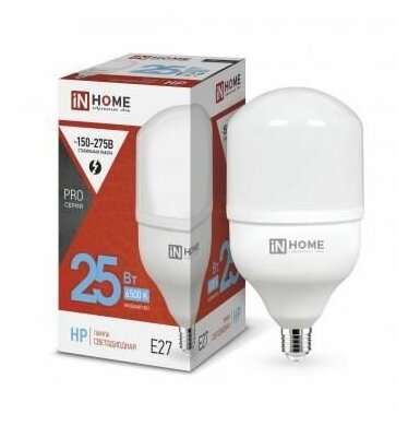 Лампа светодиодная высокомощная LED-HP-PRO 25Вт цилиндр 6500К холод. бел. E27 2380лм 230В IN HOME 4690612031064