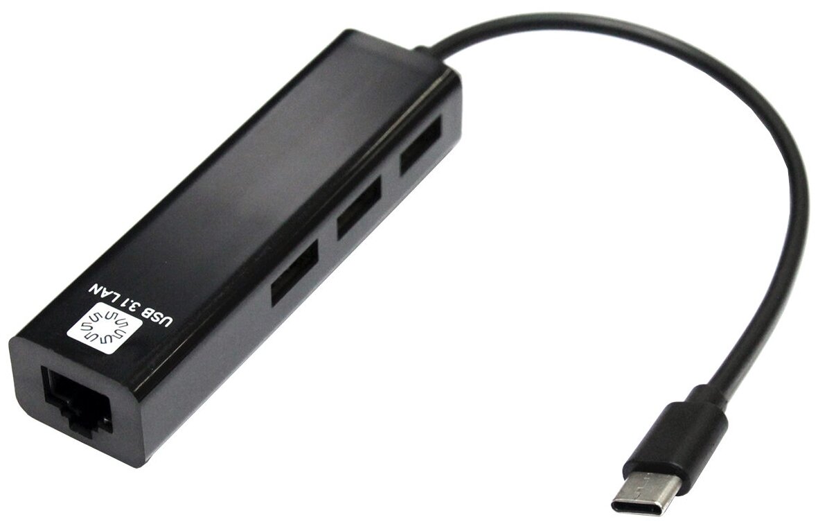 5bites USB 3.1 - 3xUSB 2.0 - RJ45 100Mb Black UA3C-45-09BK