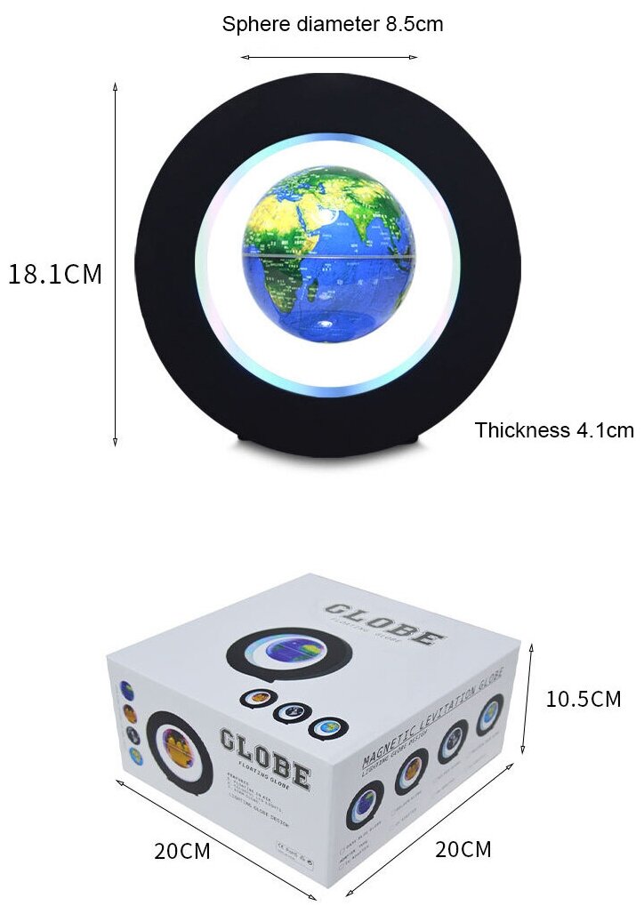 Ночник левитирующий глобус с подсветкой AT-Pulsar круглый - фотография № 4