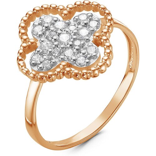 фото Золотое кольцо кюз del'ta d117144 с фианитом diamant-online