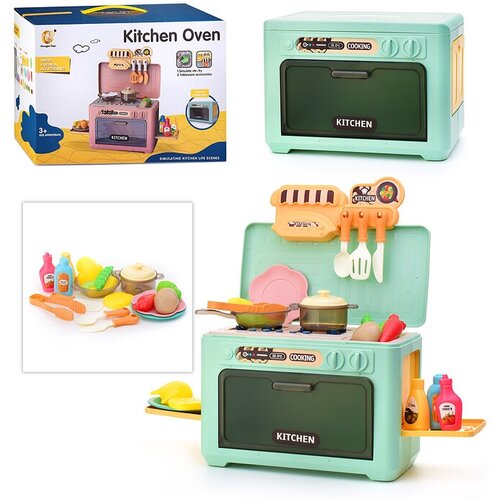 Кухня игрушечная детская с духовкой, посудой и продуктами (звук, свет, пар) / Игровой набор Oubaoloon 922 в коробке детская кухня oubaoloon 38х18х37 см с посудой и продуктами свет звук в коробке 999 4