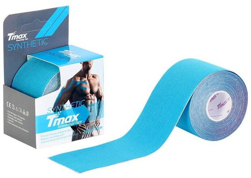 Тейп кинезиологический TMAX Synthetic Blue 423327, 5см.x5м.