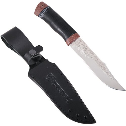 нож охотника шашлычный сталь 95x18 кожа текст Охотничий Нож Волк (сталь 95x18, кожа-текст)