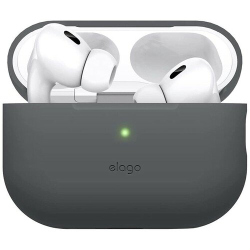 Чехол Elago Silicone case для AirPods Pro 2 (2022) Тёмно-серый (Dark Grey) накладки elago earbuds cover для airpods pro 2 2022 белые 6 пар