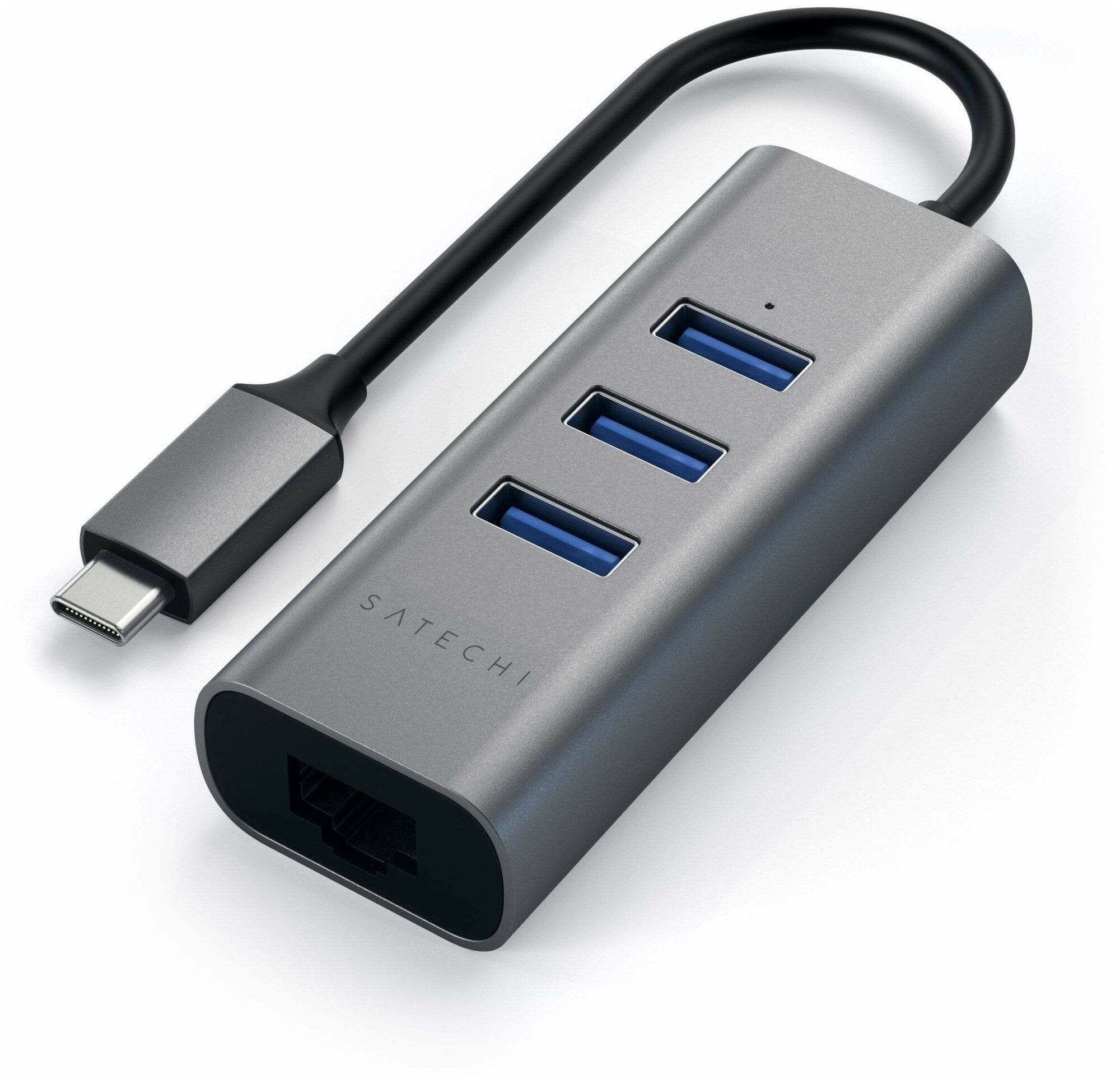 USB-концентратор Satechi Type-C 2-in-1 Aluminum Hub and Ethernet Port (ST-TC2N1USB31A) разъемов: 3