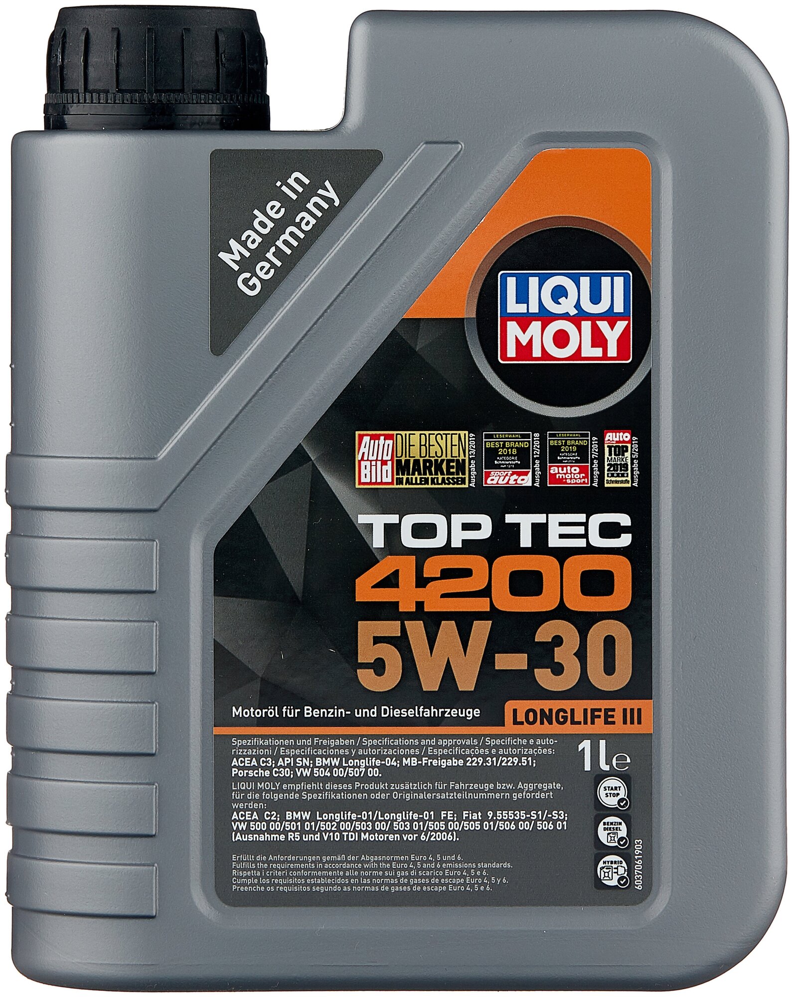 Полусинтетическое моторное масло LIQUI MOLY Top Tec 4200 5W-30
