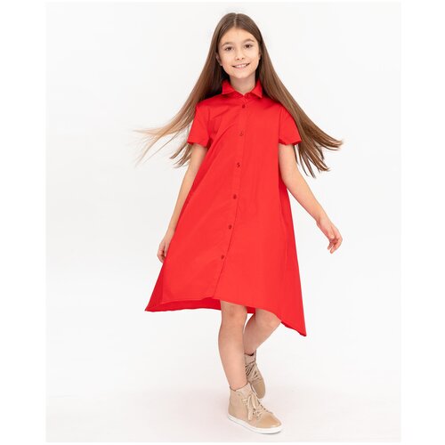 Красное платье с удлиненной спинкой Gulliver 146*72*63