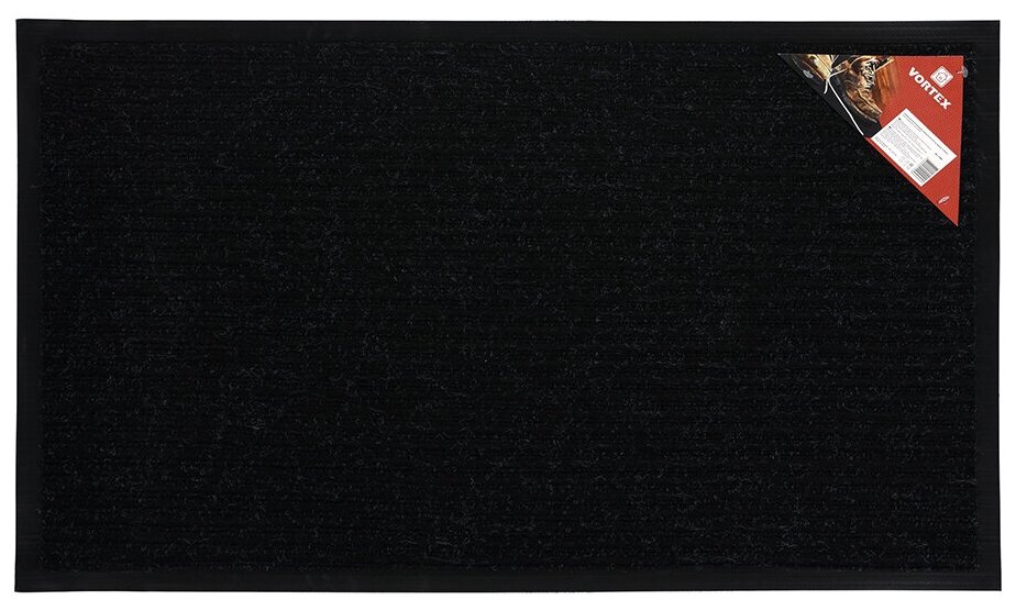 Коврик VORTEX, 50х80 см, чёрный влаговпитывающий, ребристый, полиэстер, ПВХ - фотография № 6
