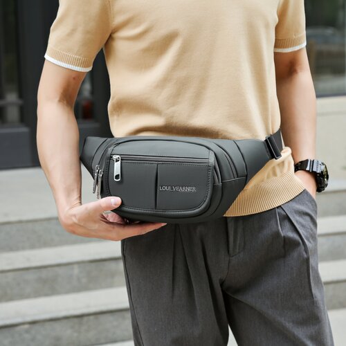 фото Сумка барсетка loui vearner 21387, фактура стеганая, серый