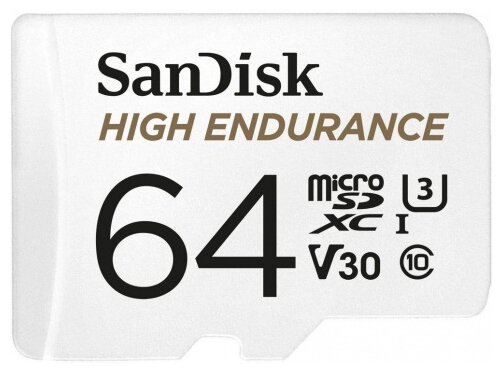 Карта памяти 64Gb - SanDisk High Endurance - MicroSD XC Video Class 30 SDSQQNR-064G-GN6IA