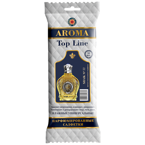 AROMA TOP LINE Влажные салфетки универсальные парфюмированные Shaik 77, 30 шт. aroma top line влажные салфетки универсальные парфюмированные nina ricci nina 12 30 шт