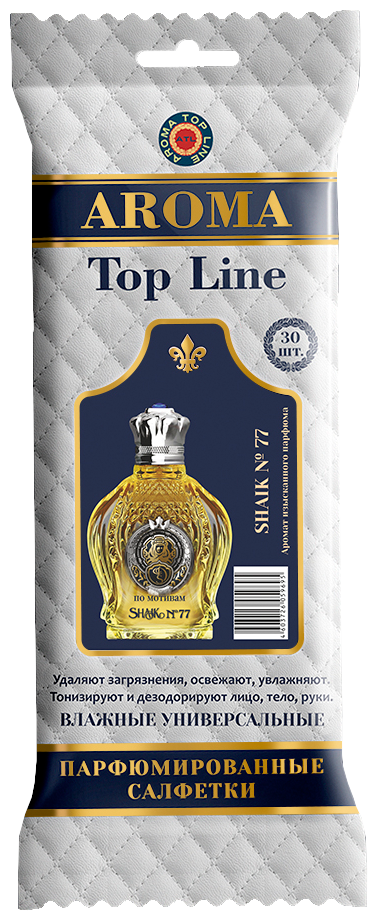 AROMA TOP LINE Влажные салфетки универсальные парфюмированные Shaik 77