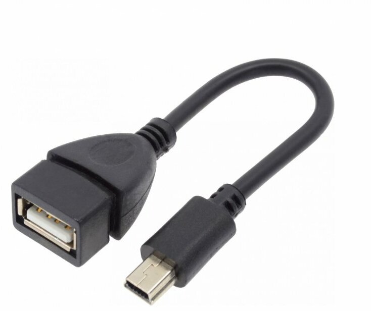 Кабель OTG USB-MiniUSB, 0.1 м, черный