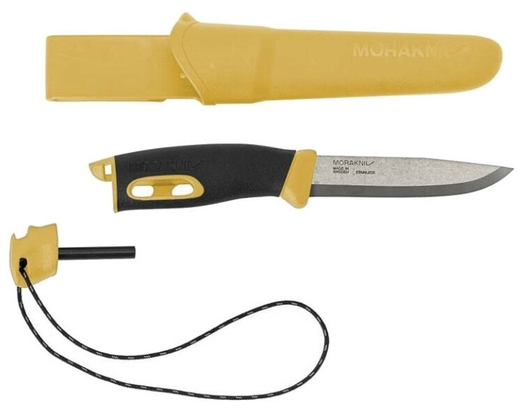Нож Morakniv Companion Spark (13573) стальной разделочный лезв.104мм черный/желтый 13573