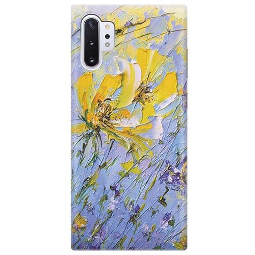 Чехол - накладка ArtColor для Samsung Galaxy Note 10+ с принтом Желтое на синем чехол накладка artcolor для samsung galaxy note 10 с принтом желтое на синем