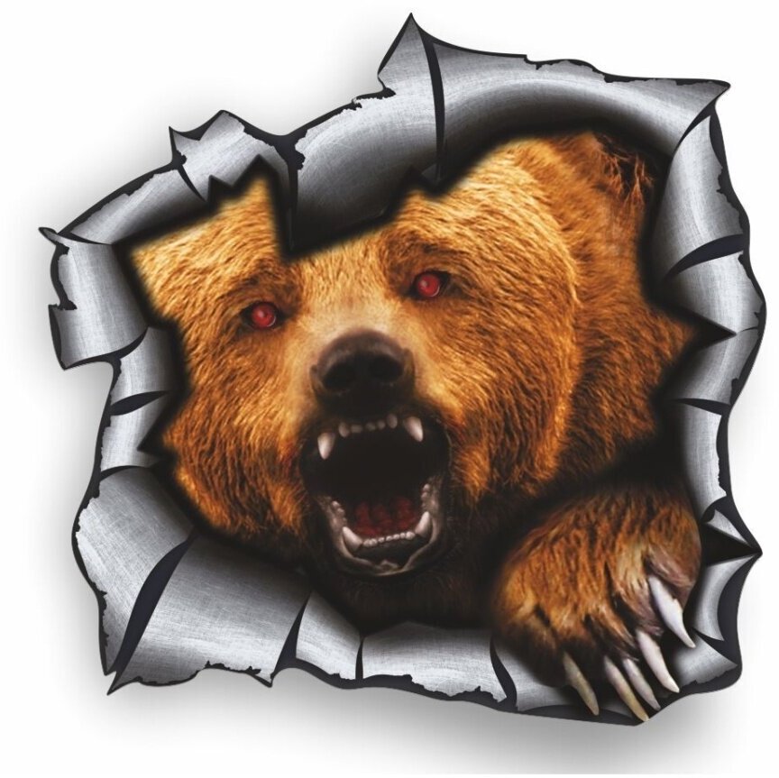 Наклейка "Разлом (Медведь)", 150х150мм, Арт рэйсинг