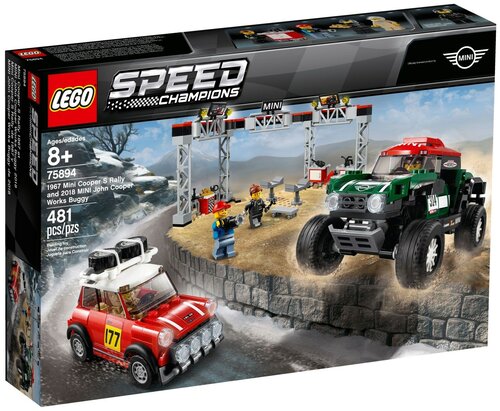 Конструктор LEGO Speed Champions 75894 Мини Купер 1967 и Мини Купер 2018, 481 дет.