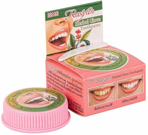 Isme Rasyan Тайская круглая отбеливающая зубная паста с гвоздикой, 30 гр