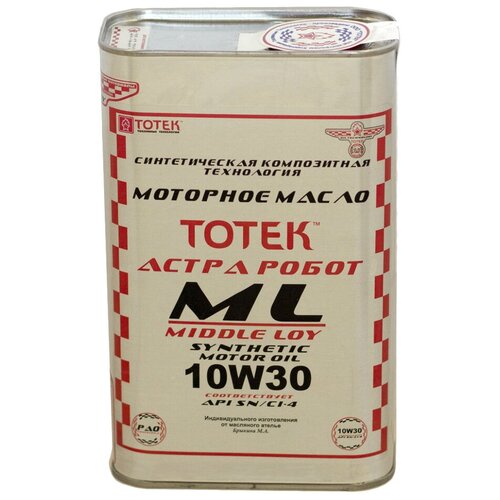 Тотек Моторное масло Астра Робот ML SAE 10W30 4л. Жесть ML1030004