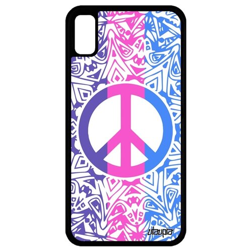 фото Чехол на iphone xr, "peace and love" стрит-арт символ utaupia