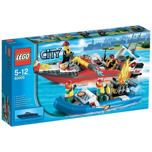 Конструктор LEGO City 60005 Пожарный катер, 222 дет. конструктор lego city 30347 пожарный автомобиль 53 дет