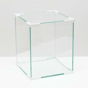 Пижон Аква Аквариум "Куб", покровное стекло, 19 литров, 25 x 25 x 30 см, белые уголки