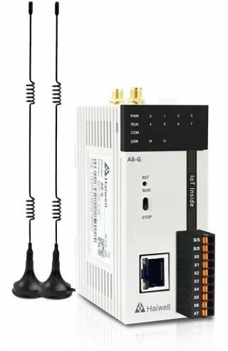 A8 Программируемый логический контроллер + HMI WEB Haiwell 24В 8 DI 1 RS485 1 Ethernet Wi-Fi MQTT