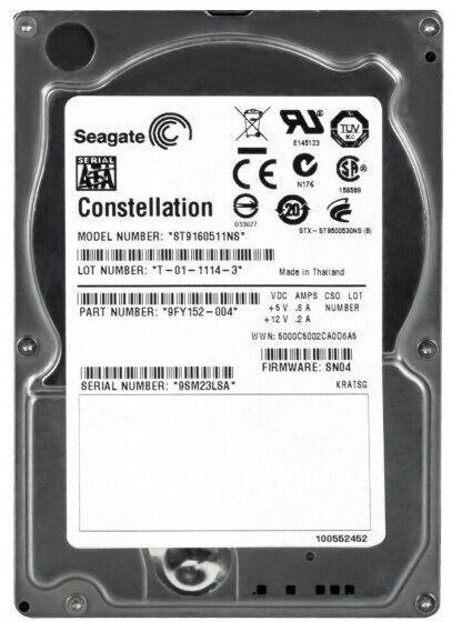 Жесткий диск Seagate 9FY152 160Gb SATAII 2,5" HDD