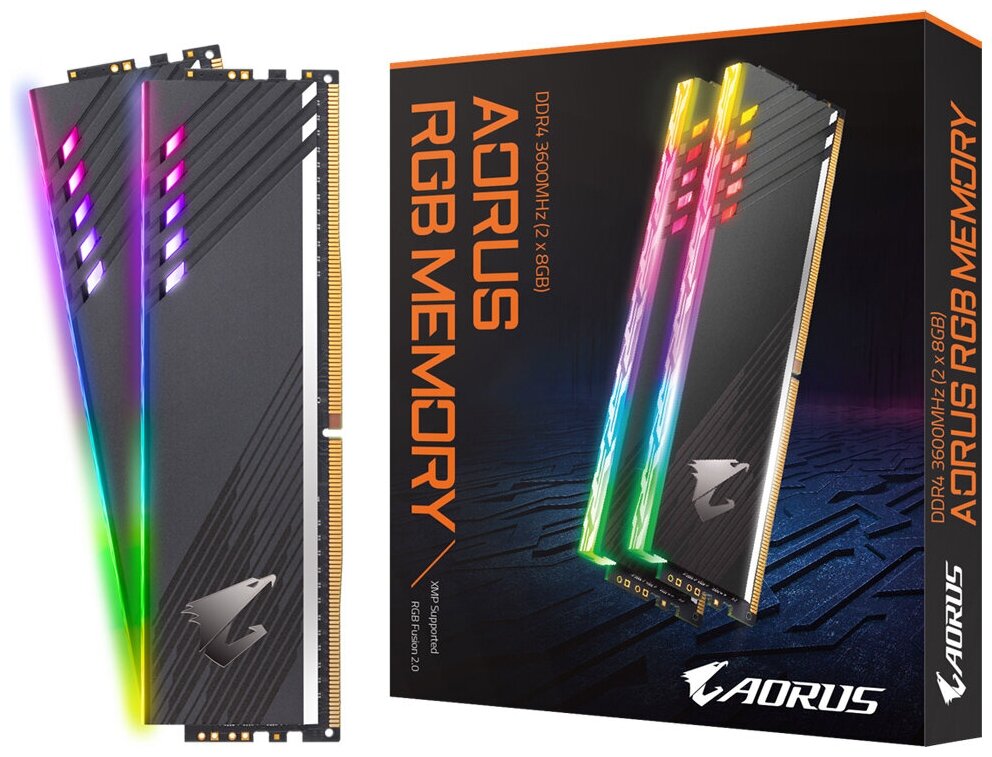 Оперативная память Gigabyte DDR4 16Gb (2x8Gb) 3600MHz pc-28800 AORUS RGB LED (GP-AR36C18S8K2HU416R)