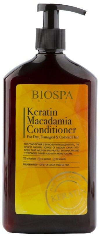 Кондиционер для волос SEA OF SPA BIOSPA с кератином и маслом макадамии 400 мл