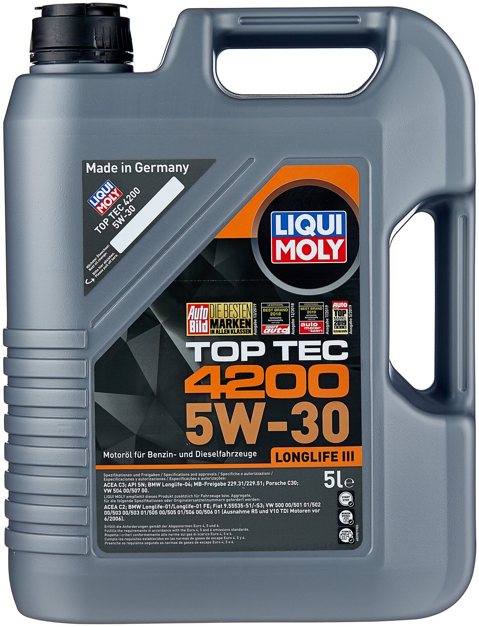 Синтетическое моторное масло LIQUI MOLY Top Tec 4200 5W-30